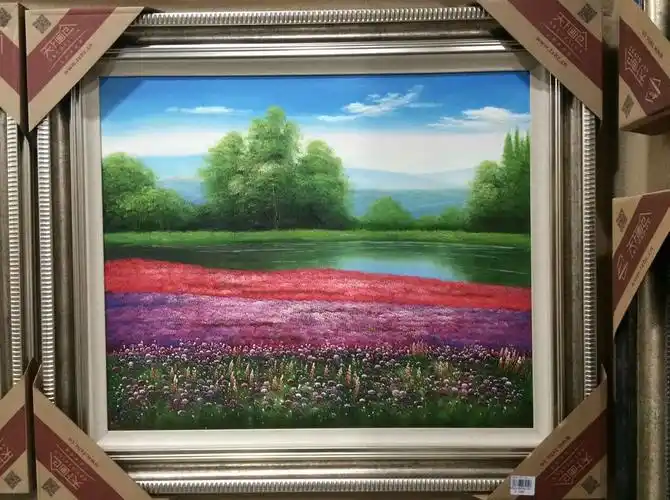 天下画仓 欧式客厅装饰画高档美式挂画 手绘油画 玄关壁画 有框画