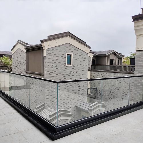 米詅无框玻璃护栏楼梯扶手现代简约地槽室内家用自建房不锈钢阳台栏杆