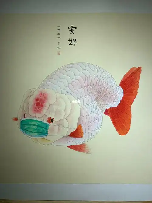 安好兰寿金鱼主题工笔画