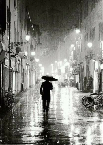 求一张一个人夜晚雨天在红绿灯的图片