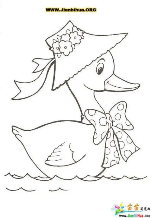 小鸭子鸭妈妈简笔画