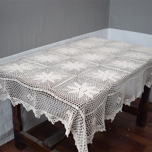 包邮处理欧式纯棉手工钩针长方形桌布防尘盖巾茶几餐桌布钢琴盖巾