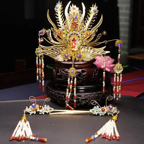 明治大凤凤冠古装装饰品古风贵妃头冠华丽宫廷发饰