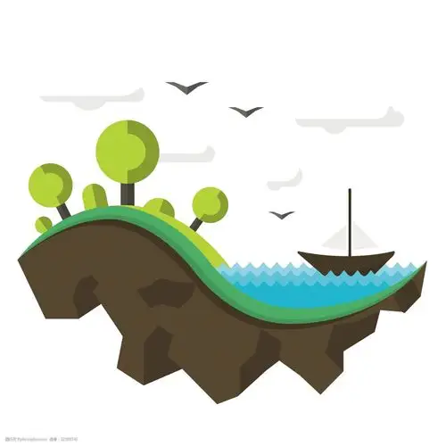 卡通大地海洋矢量素材