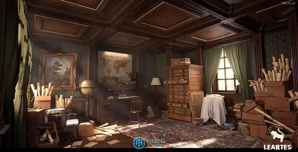 维多利亚风格探险历史研究室内环境场景ue游戏素材