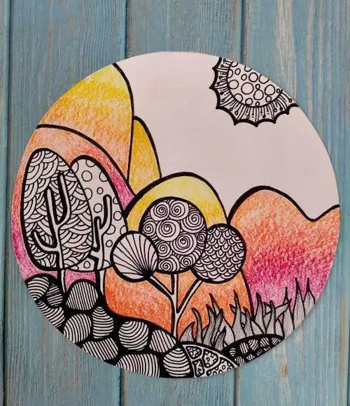 秋天主题线描课程:利用秋天的元素画画,怎样能让线描课更有意思