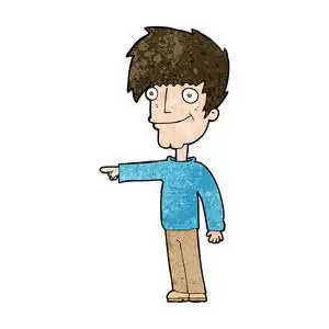 卡通快乐的男人指向图片