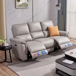 cheers芝华仕50199简约真皮沙发直排三人位