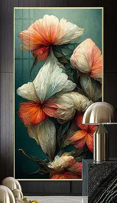 唯美欧式花卉油画玄关装饰画2