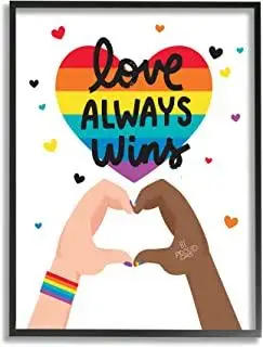 stupell industries love always wins 彩虹心形手势,由 angela nick
