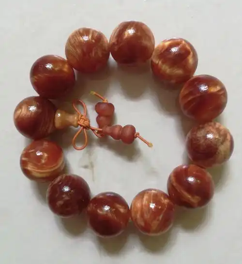 明子手串琥珀木瘤疤水波满油全透东北沉香松明子松丁男女佛珠念珠依莲