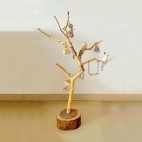 干树枝架子鹦鹉站架天然原木树干鸟架幼儿园造景造型枯枝去皮树杈