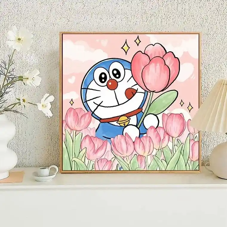 成品油画.哆啦a梦卡通系列油画手绘油彩画#画画 #丙烯画 # - 抖音