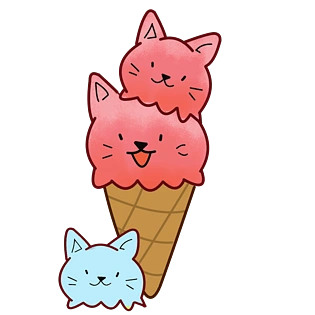 可爱冰淇淋表情卡通插画