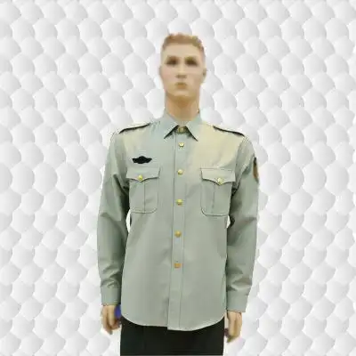 迷彩铺 武款夏常服长袖衬衣橄榄绿衬衣男士军训保安配发翻领正品