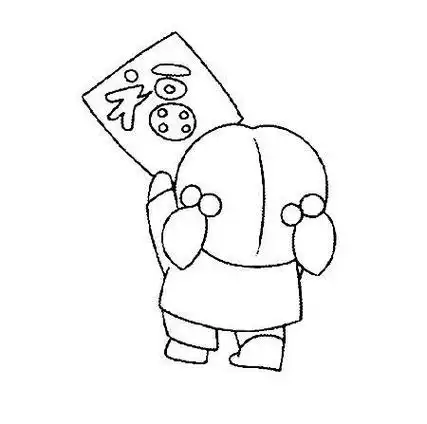 过年图片大全儿童画简笔画春节过年贴春联的简笔画图片过年贴春联简笔