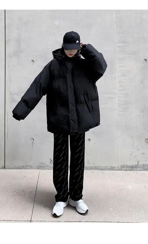 jg森系服女情侣装男女同款外套oversize潮大码学生色加厚面包服皮标