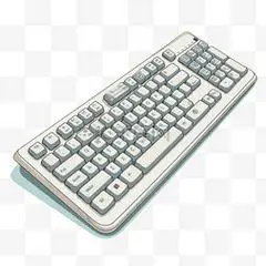 键盘笔蓝色扁平办公桌台式扁平化商务电脑矢量手绘卡通人物矢量手绘