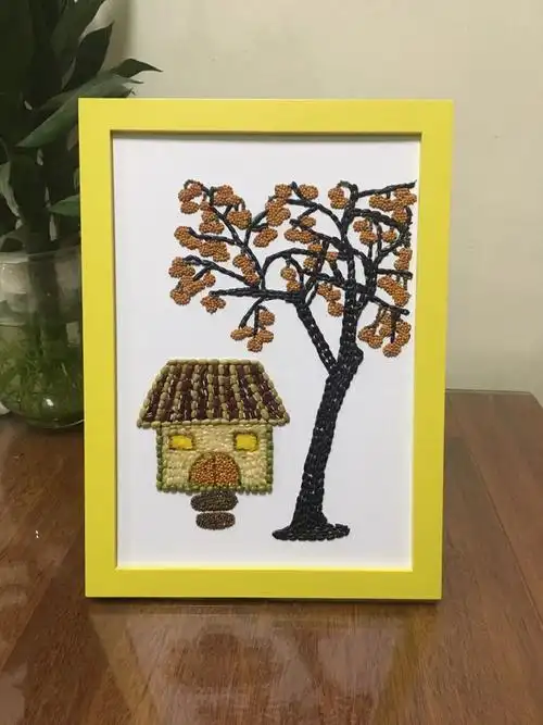 秋天收获主题五谷杂粮diy手工制作粘贴画米粒粮食种子创意材料包节约