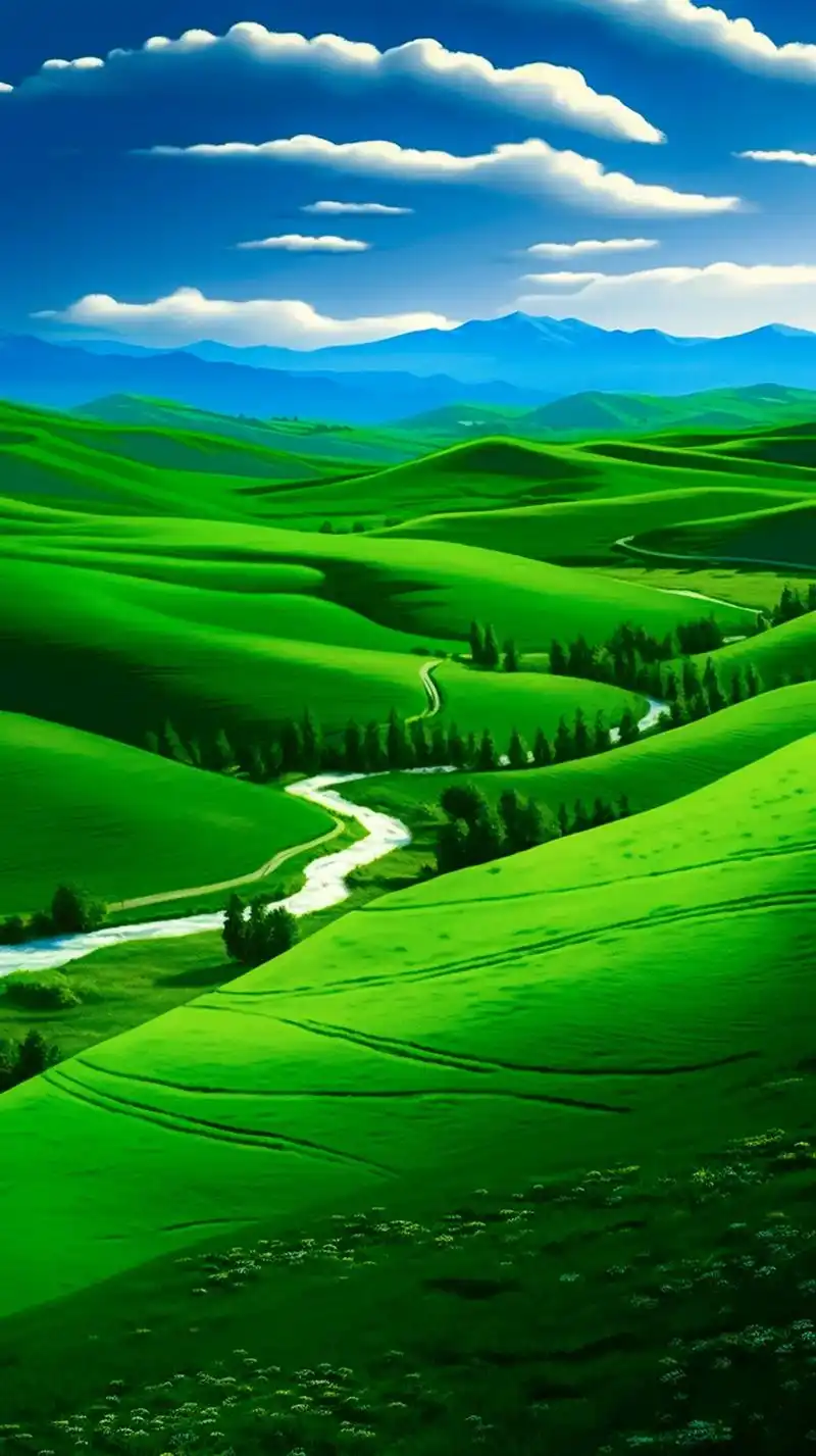 辽阔而静谧的草原,心情完美的放飞地.蓝天白云做了背景,大地披 - 抖音