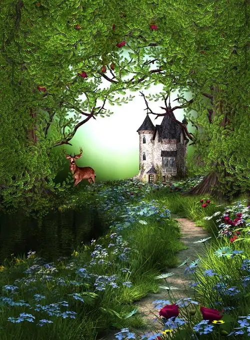 梦幻仙境卡通背景