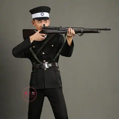 巡捕服装军衣皇协鬼子捕房汉奸出租伪军保安民族服装
