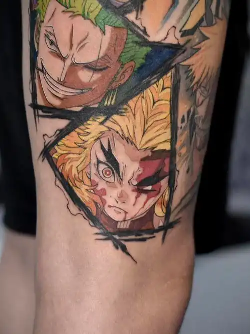 鬼灭之刃炎柱_纹身图案手稿图片_hammer的纹身作品集