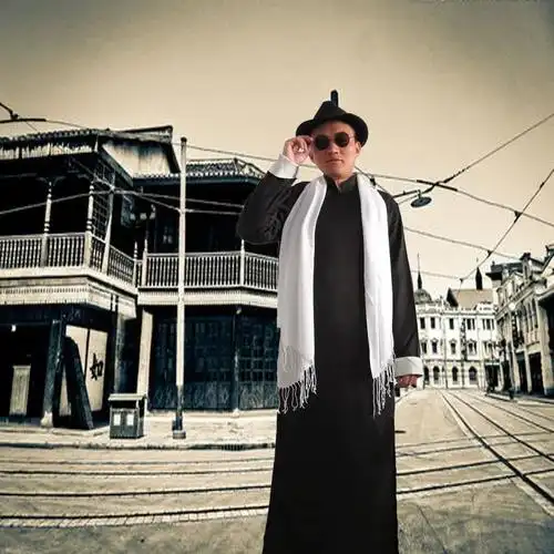 高档品牌21年新款上海滩服装男演出服许文强套装民国风长衫男复古长袍