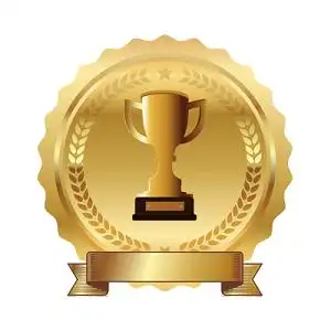 徽章元素矢量图形优胜者冠军奖杯背景图片矢量金色手绘卡通冠军榜图案