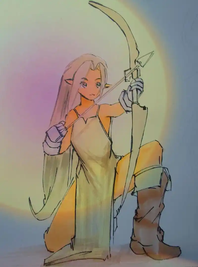 画个精灵弓箭手.动漫马克笔手绘#手绘 #简笔画 #画画 #一 - 抖音