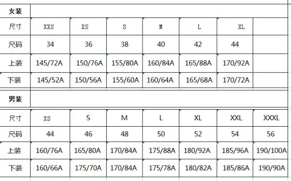 男士衣服52尺码对照表适合身高180厘米胸围在10