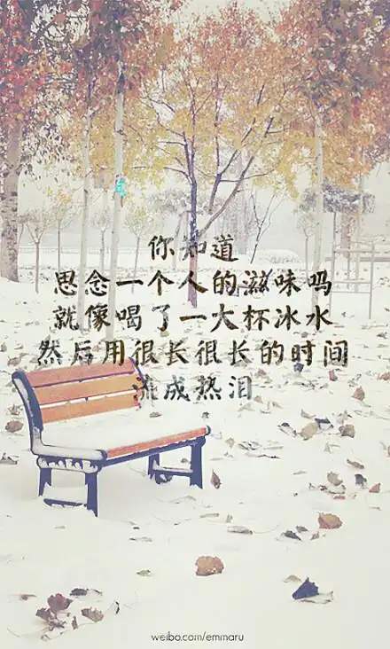 思念一个人的滋味,就像喝了一大杯冰水,然后用很长很长的时间,流成