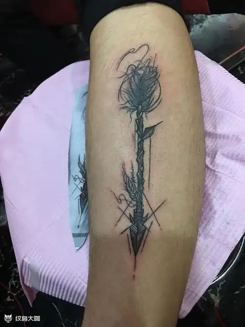 弓箭_纹身图案手稿图片_徐丽青的纹身作品集