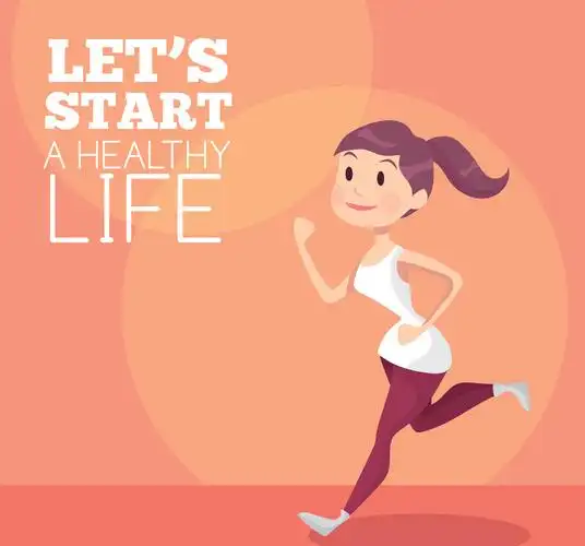 创意跑步健身女子矢量素材