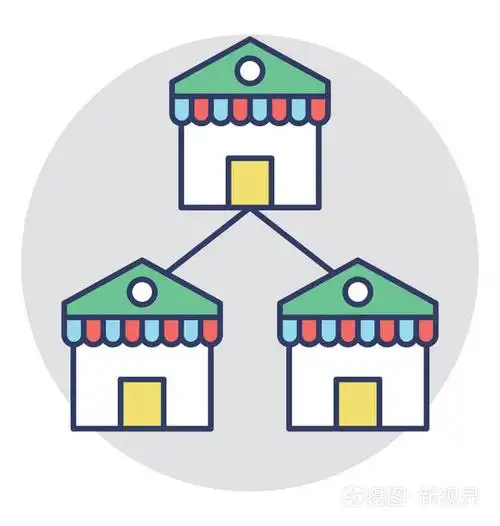 连锁商店的平面设计图标
