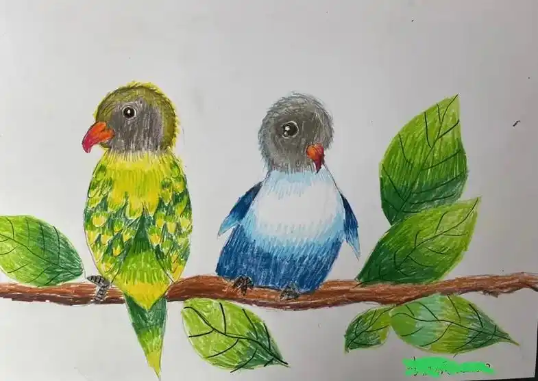 儿童绘画作品 #彩铅手绘 - 抖音