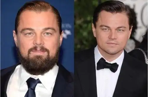 小李子剃须前后对比