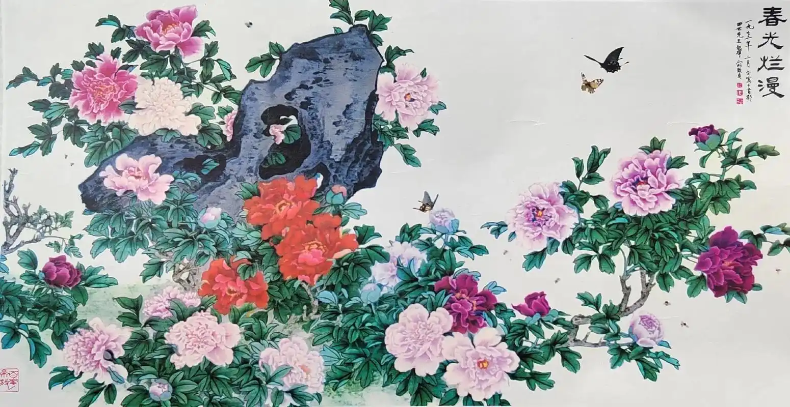 《春光烂漫》田世光 俞致贞 王叔晖.上个世纪,三位工笔画大师 - 抖音