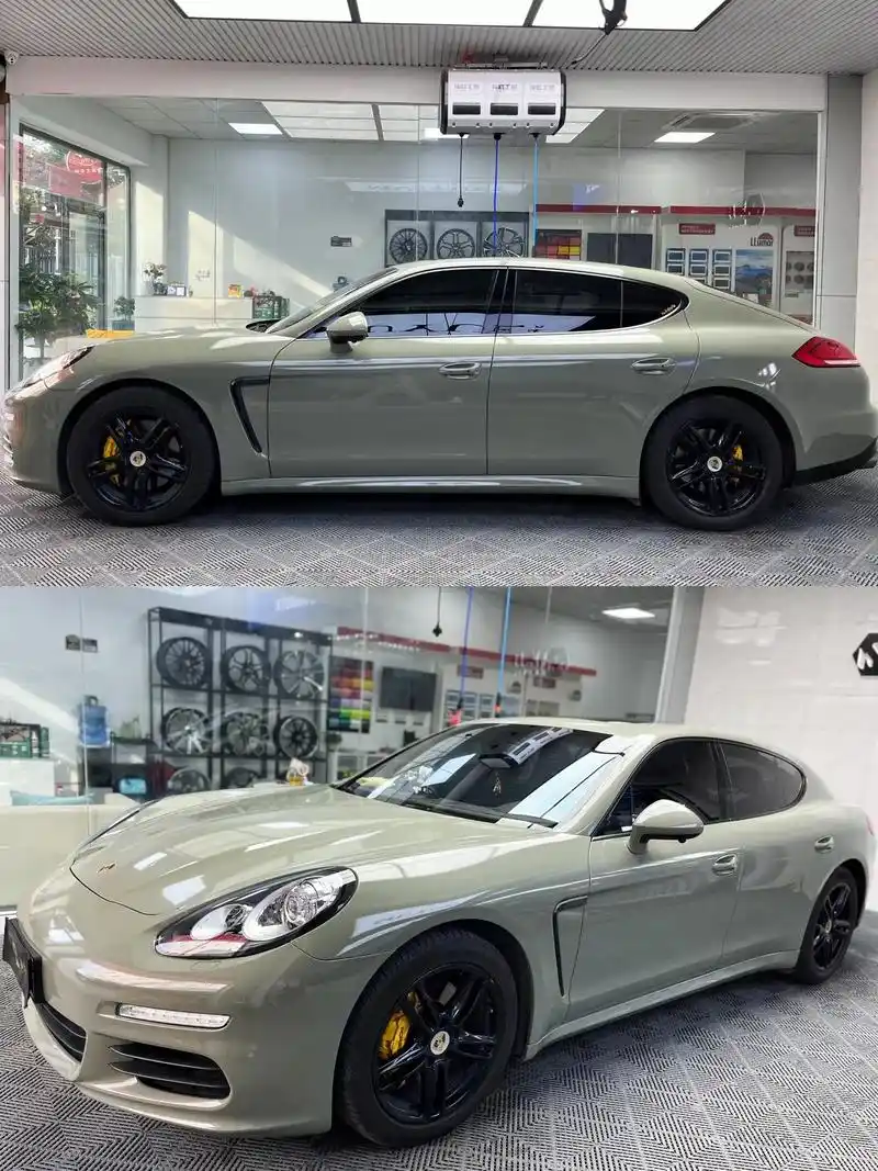 保时捷帕拉梅拉改色贴膜水晶装甲绿.#保时捷帕拉梅拉#成都汽车 - 抖音