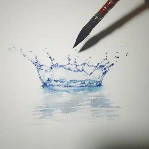 水彩画画水 水彩画画水流绘画作品