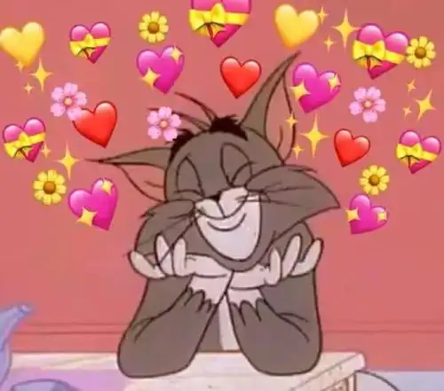 开心到发射小心心的可爱猫咪头像