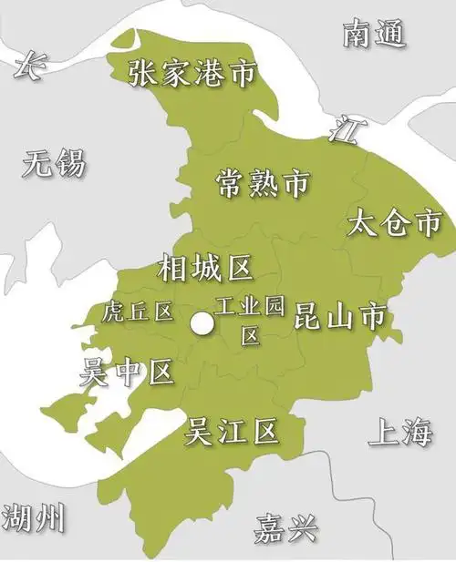 江苏省苏州市地图 虎丘 姑苏 相城 吴中 吴江 昆山 太仓 常熟 张家港