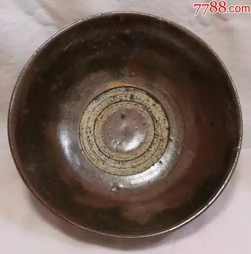 元代磁州窑酱釉碗(h)