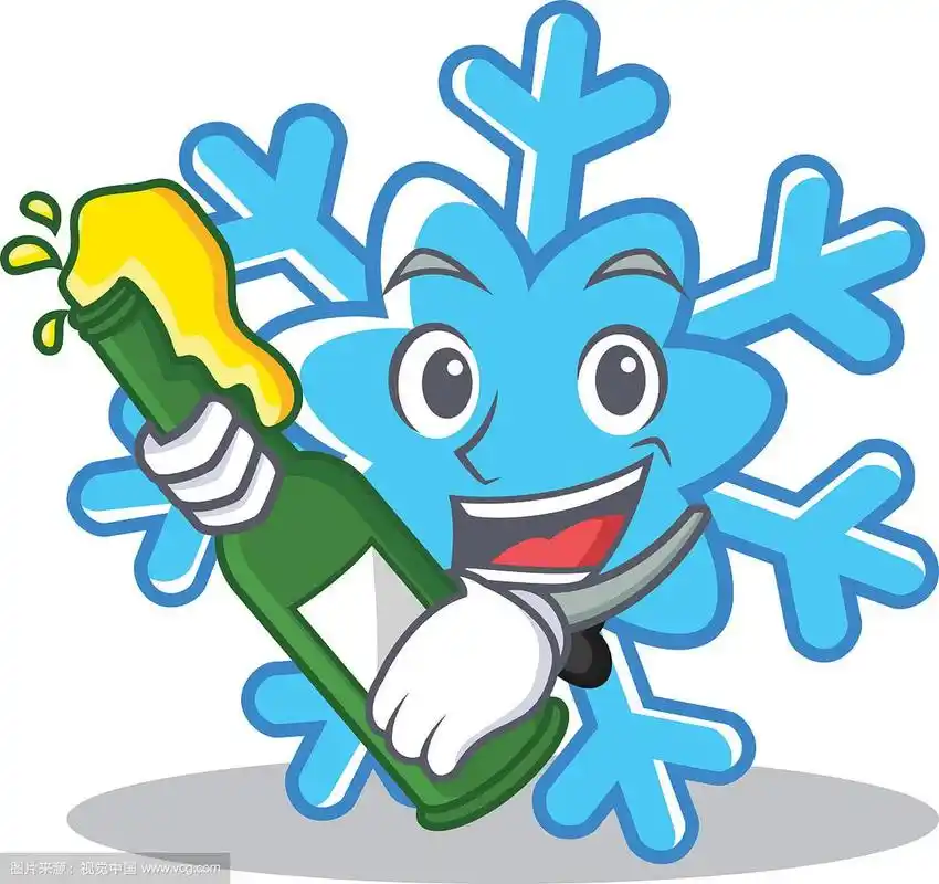 以啤酒雪花人物卡通风格