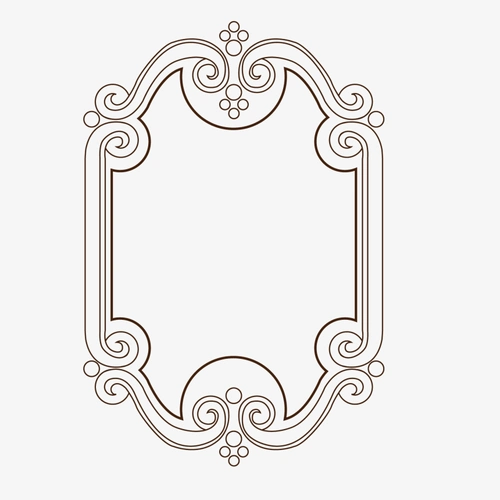 矢量黑色欧式线边框竖框 - 当图网