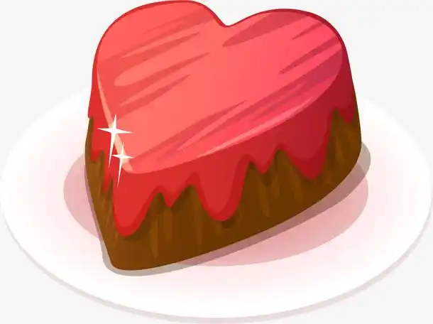 红色卡通爱心蛋糕