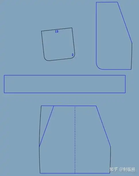 男装图纸男士休闲短裤制版纸样分享
