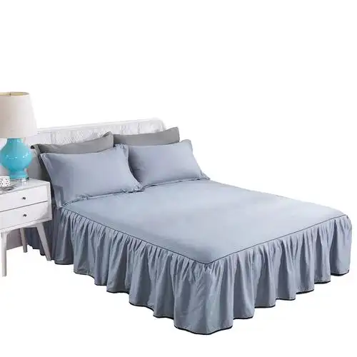 简约纯棉纯色床裙席梦思全棉床罩单件床垫保护套床裙