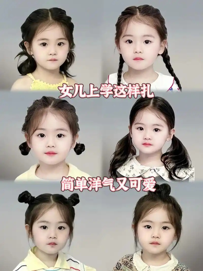 你们都会给宝贝扎什么样的辫子呀! 一周不重样,简单可爱又洋气,上学这