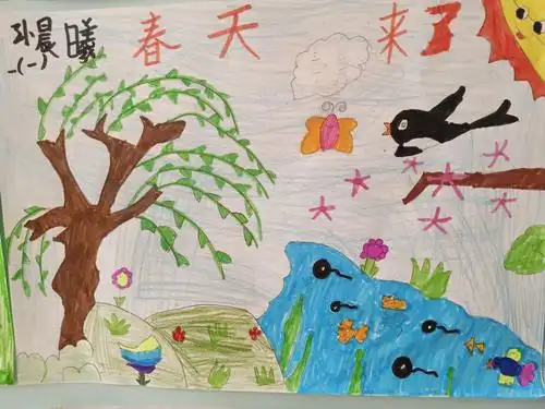 五中小学部,"春天的画卷"绘画展